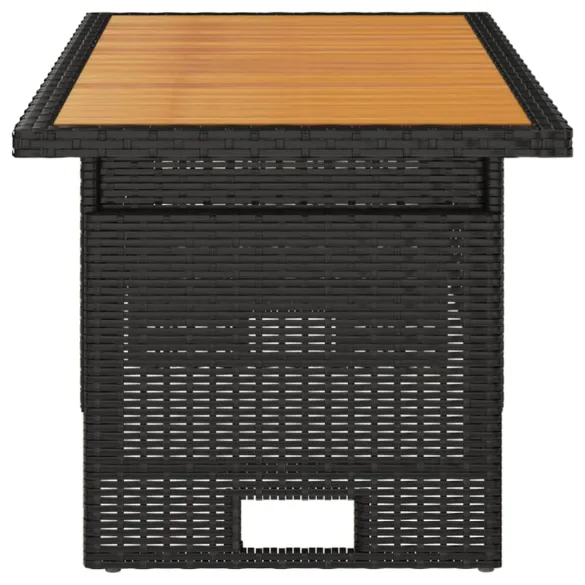 Masă Grădină Reglabilă Lemn Acacia Negru 100x50 cm Masă Grădină Reglabilă Lemn Acacia Negru 100x50 cm