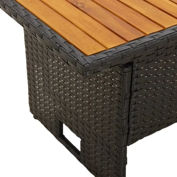 Masă Grădină Reglabilă Lemn Acacia Negru 100x50 cm Masă Grădină Reglabilă Lemn Acacia Negru 100x50 cm