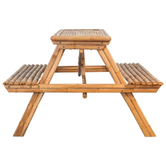Masă de picnic bambus - 115x115x81 cm - Livrare Gratuită Masă de picnic bambus - 115x115x81 cm - Livrare Gratuită