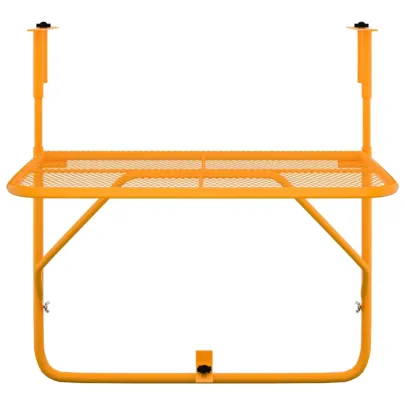 Masă de Balcon Galbenă - Oțel, Pliabilă | Livrare Gratuită