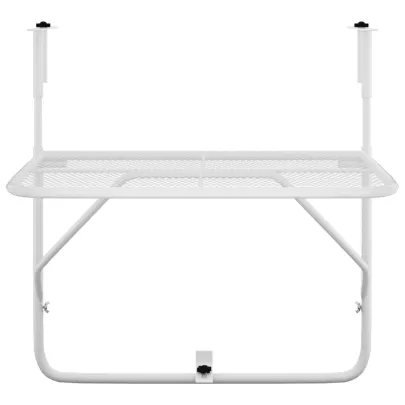 Masă Balcon Albă - Oțel - 60x40 cm - Livrare Gratuită