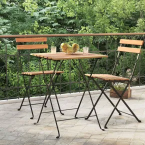 Masă Bistro Pliabilă Lemn Tec - 55x54x71 cm | Livrare Gratuită