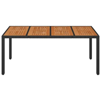 Masă Grădină Poliratan - Negru 190x90 cm - Livrare Gratuită