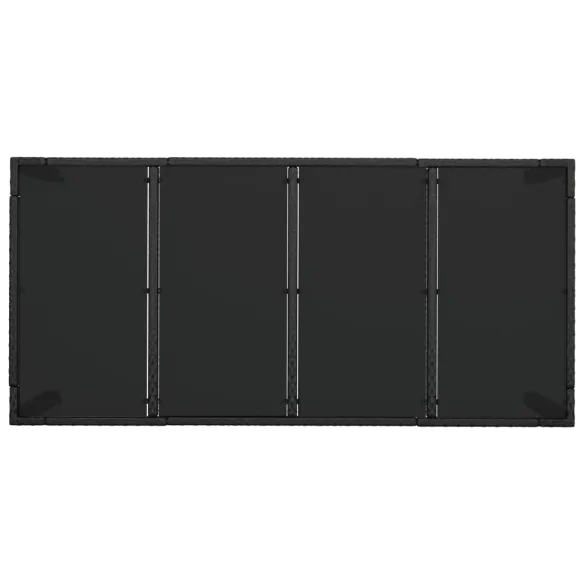 Masă Grădină Sticlă Ratan 190x90 cm - Negru | Livrare Gratuită Masă Grădină Sticlă Ratan 190x90 cm - Negru | Livrare Gratuită