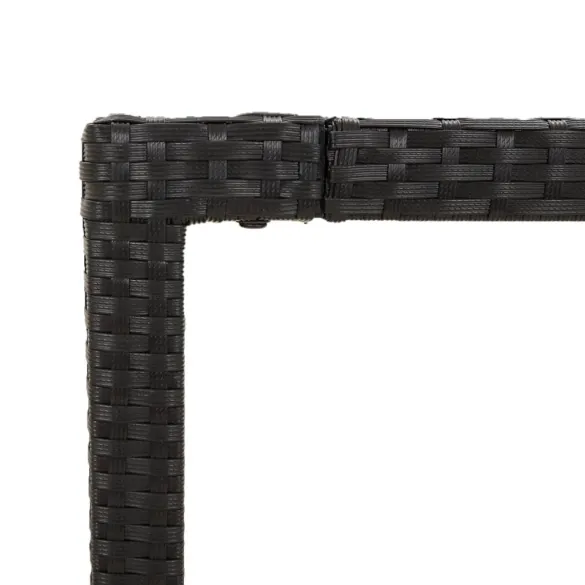 Masă Grădină Sticlă Ratan 190x90 cm - Negru | Livrare Gratuită Masă Grădină Sticlă Ratan 190x90 cm - Negru | Livrare Gratuită