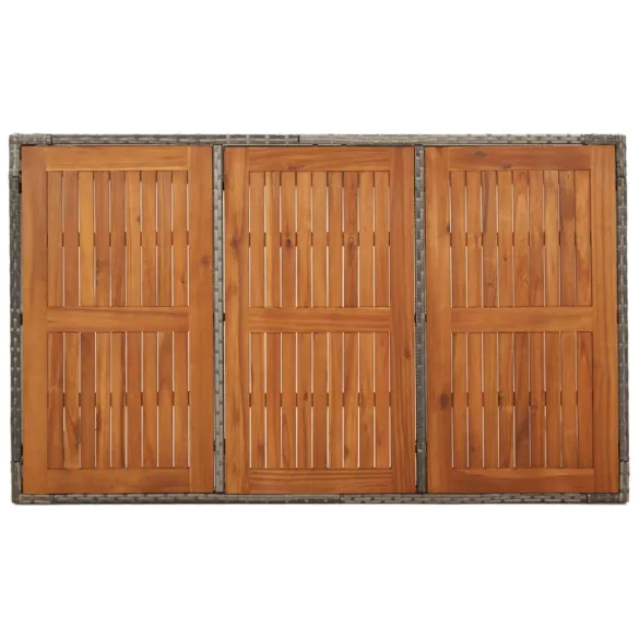 Masă Grădină Lemn Natural - Poliratan Rezistent - Livrare Gratuită