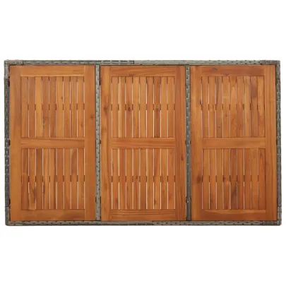 Masă Grădină Lemn Natural - Poliratan Rezistent - Livrare Gratuită