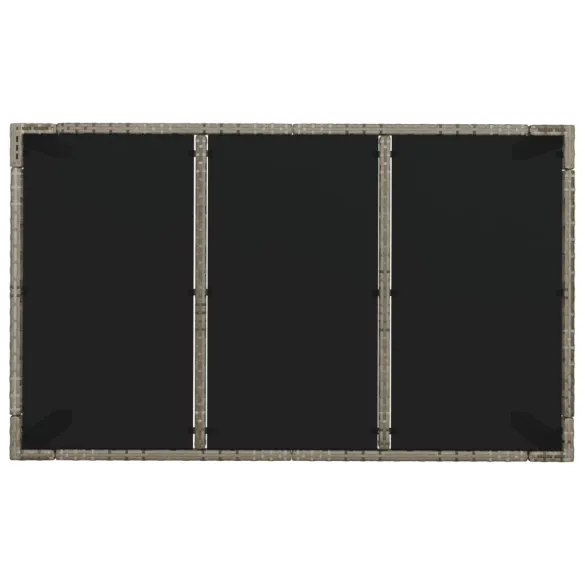 Masă Grădină Sticlă Gri - Poliratan Rezistent - Livrare Gratuită