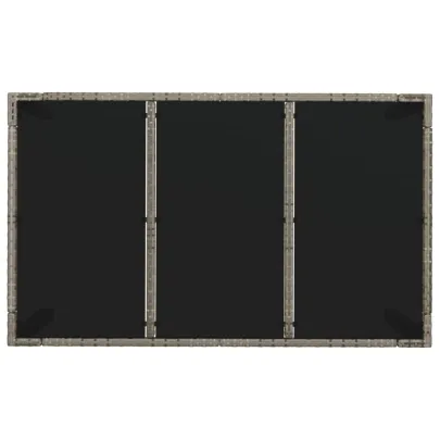 Masă Grădină Sticlă Gri - Poliratan Rezistent - Livrare Gratuită