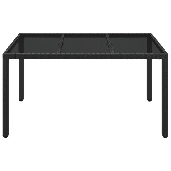 Masă Grădină Sticlă și Ratan - Livrare Gratuită