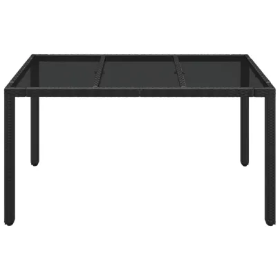 Masă Grădină Sticlă și Ratan - Livrare Gratuită