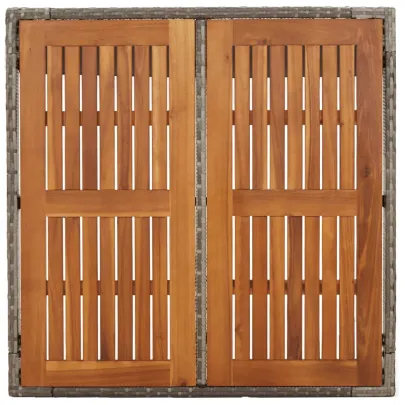 Masă Grădină Gri 90x90 cm - Poliratan Rezistent