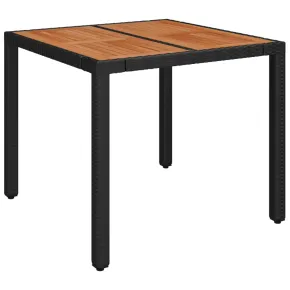 Masă Grădină Lemn Negru 90x90 cm - Poliratan Rezistent 2
