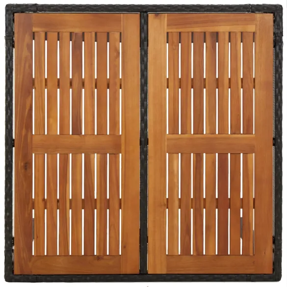 Masă Grădină Lemn Negru 90x90 cm - Poliratan Rezistent