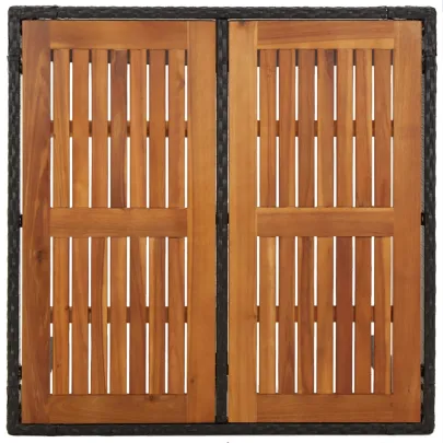 Masă Grădină Lemn Negru 90x90 cm - Poliratan Rezistent