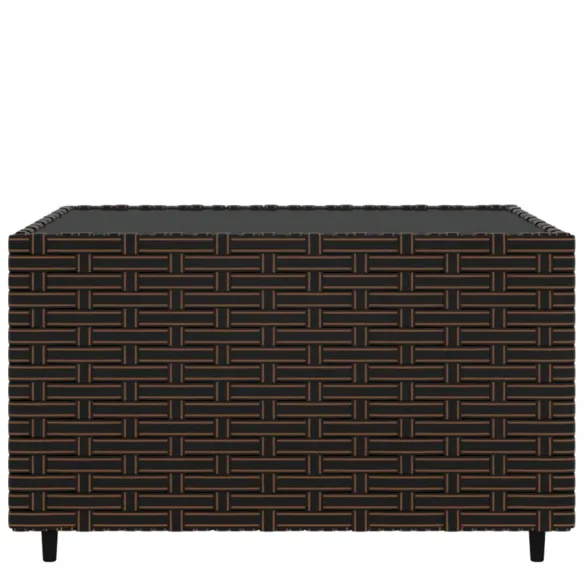 Masă Cafea Grădină Pătrată - Poliratan Maro - Livrare Gratuită