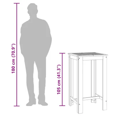 Masă Bar Grădină Lemn Acacia Masiv - 60x60x105 cm