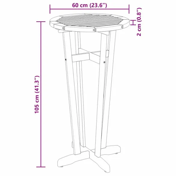 Masă Bar Grădină Lemn Acacia Masiv | Livrare Gratuită