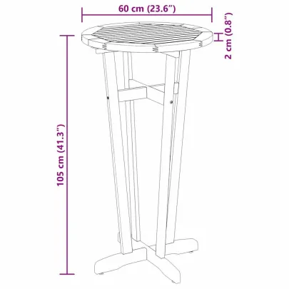 Masă Bar Grădină Lemn Acacia Masiv | Livrare Gratuită