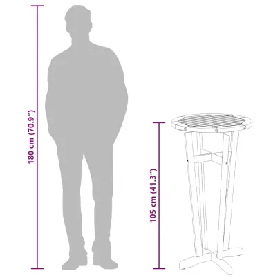 Masă Bar Grădină Lemn Acacia Masiv | Livrare Gratuită