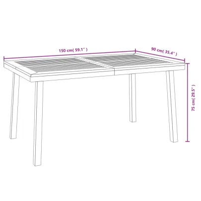 Masă Grădină Lemn Acacia 150x90 cm - Livrare Gratuită