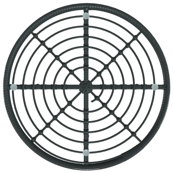 Masă rotundă exterior sticlă securizată și oțel | Livrare gratuită