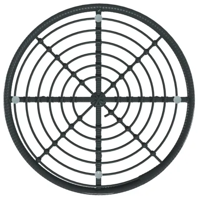 Masă rotundă exterior sticlă securizată și oțel | Livrare gratuită