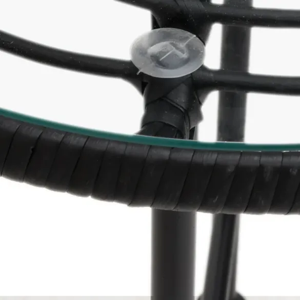 Masă rotundă exterior sticlă securizată și oțel | Livrare gratuită