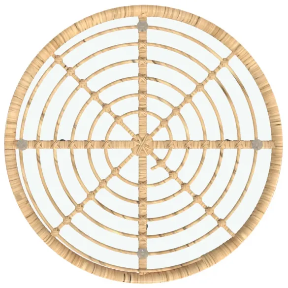 Masă Rotundă de Exterior cu Sticlă Securizată și Oțel