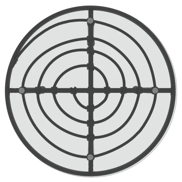 Masă Rotundă de Exterior cu Sticlă Securizată și Oțel