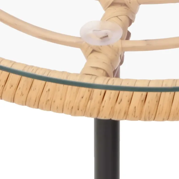 Masă de Bucătărie Rotundă - Sticlă Securizată și Oțel