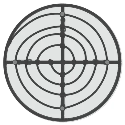 Masă de bucătărie rotundă Ø50 cm - sticlă securizată și oțel