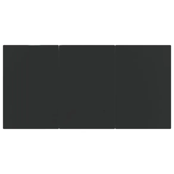 Masă Grădină Modernă - Oțel Negru cu Sticlă Securizată