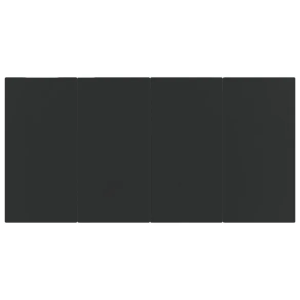 Masă Grădină Modernă - Oțel Negru cu Sticlă Securizată