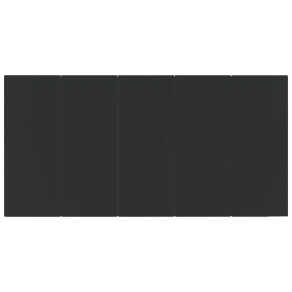 Masă Grădină Modernă - Oțel Negru cu Sticlă Securizată