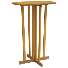 Masă Bar Pliabilă din Lemn Masiv Tec - 90x65x105 cm 2