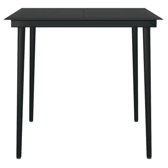 Masă Grădină Oțel Sticlă 80x80 cm - Comandă cu Livrare Gratuită