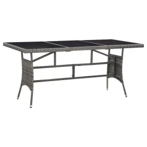 Masă Grădină Poliratan Gri - 170x80 cm - Livrare Gratuită