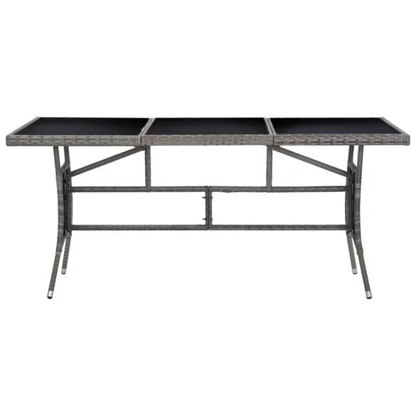 Masă Grădină Poliratan Gri - 170x80 cm - Livrare Gratuită