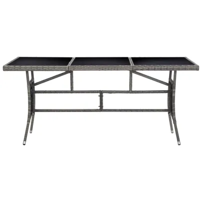 Masă Grădină Poliratan Gri - 170x80 cm - Livrare Gratuită