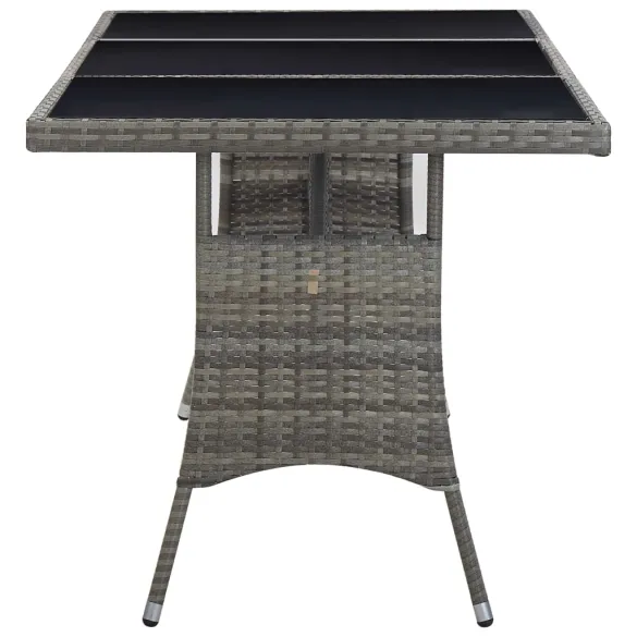 Masă Grădină Poliratan Gri - 170x80 cm - Livrare Gratuită