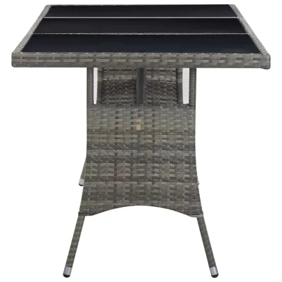 Masă Grădină Poliratan Gri - 170x80 cm - Livrare Gratuită