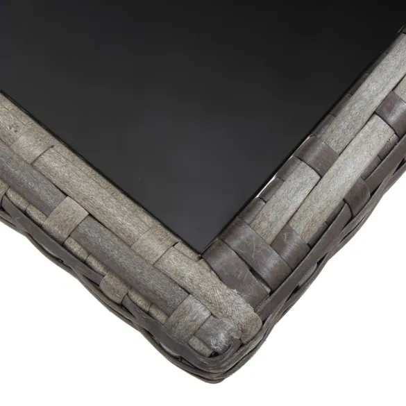 Masă Grădină Poliratan Gri - 170x80 cm - Livrare Gratuită