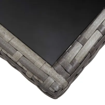 Masă Grădină Gri Poliratan 140x80 cm - Livrare Gratuită