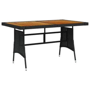 Masă Grădină Negru 130x70cm - Lemn Acacia Masiv - Livrare Gratuită