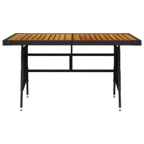 Masă Grădină Negru 130x70cm - Lemn Acacia Masiv - Livrare Gratuită 2