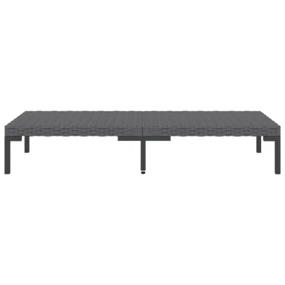 Masă Cafea Grădină Semi-Rotundă Gri - Poliratan Rezistent