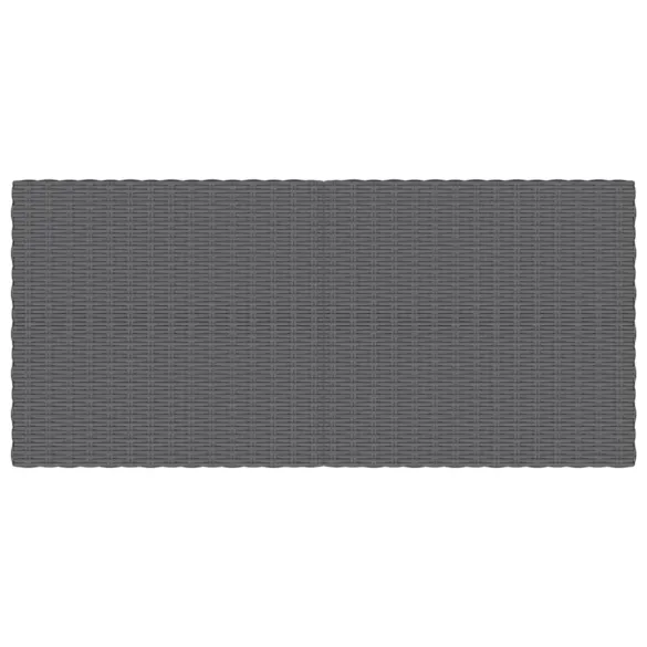 Masă Cafea Grădină Semi-Rotundă Gri - Poliratan Rezistent