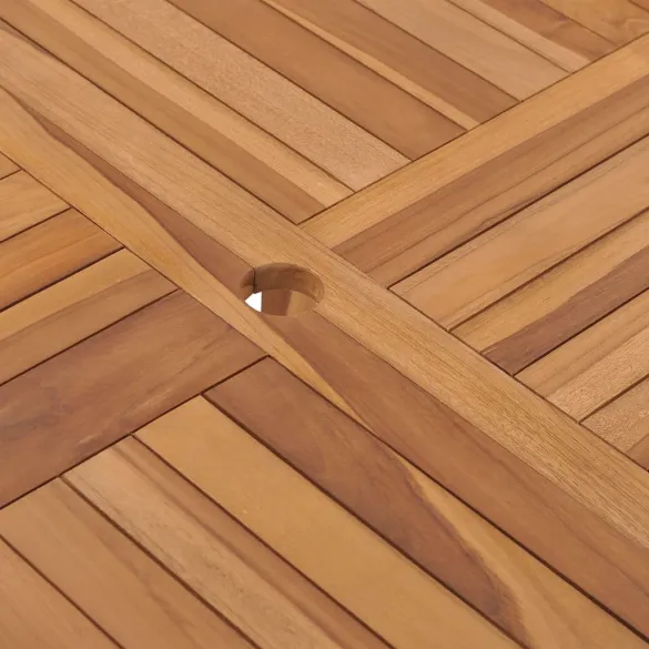 Masă Grădină Lemn Tec | 110x110 cm | Rezistentă la Intemperii