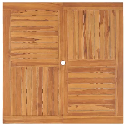 Masă Grădină Lemn Tec Masiv - 110x110 cm | Livrare Gratuită